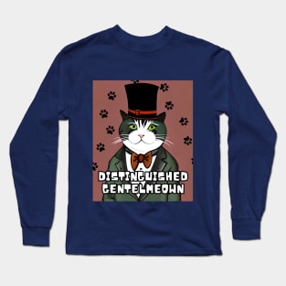 Cat Aristocrat Disctinguished gentelmeown Long Sleeve T-Shirt